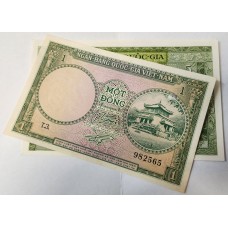 VIETNAM 1955 . ONE 1 and FIVE 5 DONG BANKNOTES